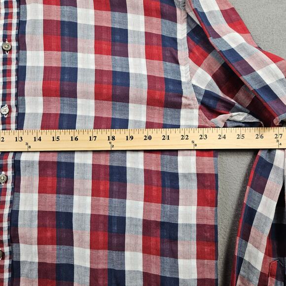 Girbaud Shirt Marithe Fancois Plaid Button Up Blue Red White Mens 2XL Check - Picture 5 of 9